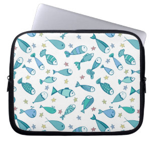 Protection Pour Ordinateur Portable Motif De Poisson Et D'Amidon