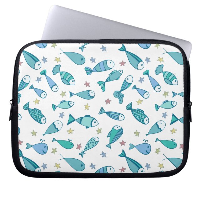 Protection Pour Ordinateur Portable Motif De Poisson Et D'Amidon (Devant)