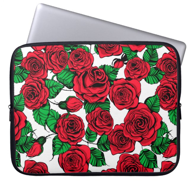 Protection Pour Ordinateur Portable Motif de roses rouges (Devant)