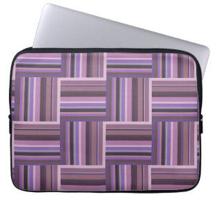 Protection Pour Ordinateur Portable Motif de tissage à bandes mauve