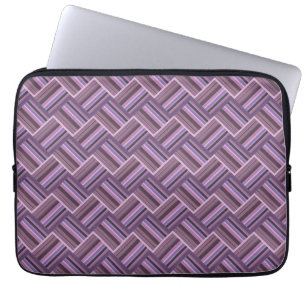 Protection Pour Ordinateur Portable Motif de tissage diagonale rayures mauve