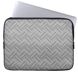 Protection Pour Ordinateur Portable Motif de tissage en diagonale rayures grises