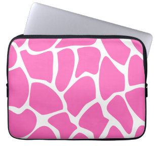 Protection Pour Ordinateur Portable Motif d'impression de girafe dans le rose lumineux