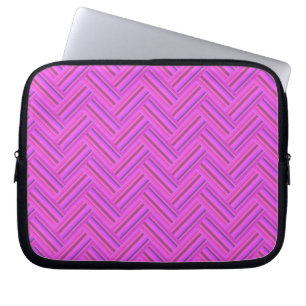 Protection Pour Ordinateur Portable Motif double tissage à rayures roses