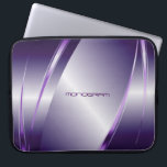 Protection Pour Ordinateur Portable Motif en acier inoxydable teint violet<br><div class="desc">Teinte violette,  look métallique brillant,  motif en acier inoxydable. monogramme personnalisé et optionnel. Disponible sur d'autres produits et peut être demandé pour n'importe quel des produits offerts à Zazzle.</div>