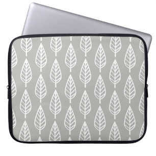 Protection Pour Ordinateur Portable Motif en feuille de hêtre - gris argenté / gris et