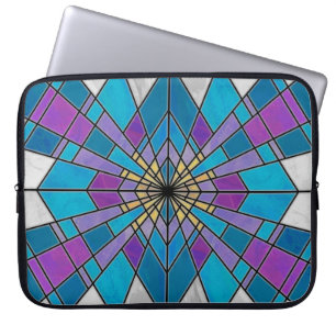 Protection Pour Ordinateur Portable Motif en verre bleu et violet