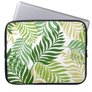 Protection Pour Ordinateur Portable Motif Feuille de la foune botanique sur blanc