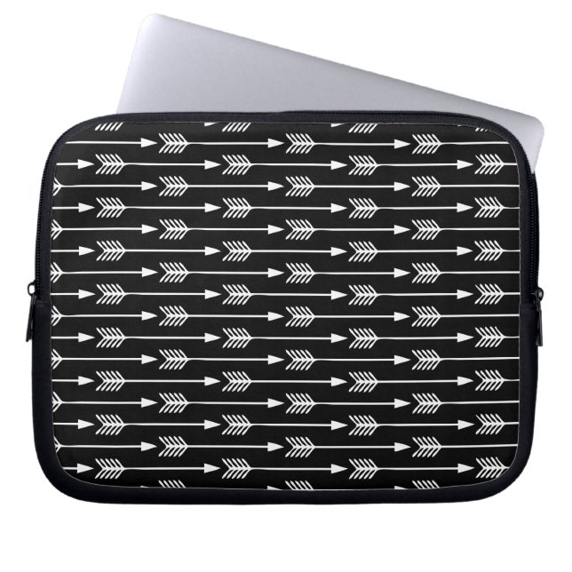Protection Pour Ordinateur Portable Motif Flèches noir et blanc (Devant)