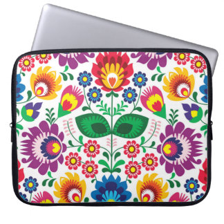 Protection Pour Ordinateur Portable Motif folklorique floral polonais traditionnel de