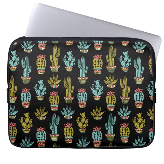 Protection Pour Ordinateur Portable Motif grunge foncé de cactus (Devant)