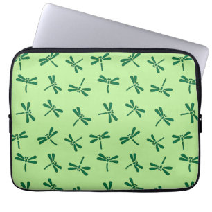 Protection Pour Ordinateur Portable Motif japonais de libellule, vert de jade léger