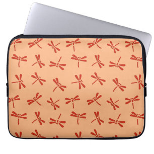 Protection Pour Ordinateur Portable Motif japonais de libellules, Mandarin Orange
