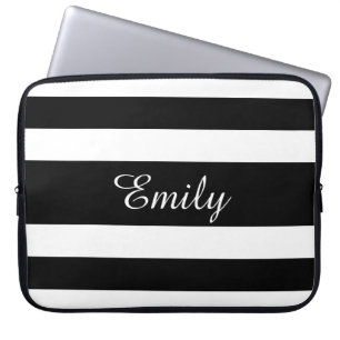 Protection Pour Ordinateur Portable Motif Moderne Grandes Noires Et Blanches Nom