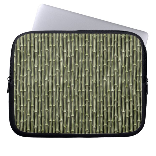Protection Pour Ordinateur Portable Motif naturel de bambou vert (Devant)