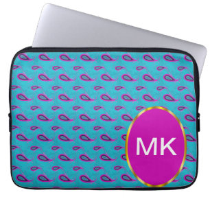 Protection Pour Ordinateur Portable Motif Peacock et Magenta Paisley