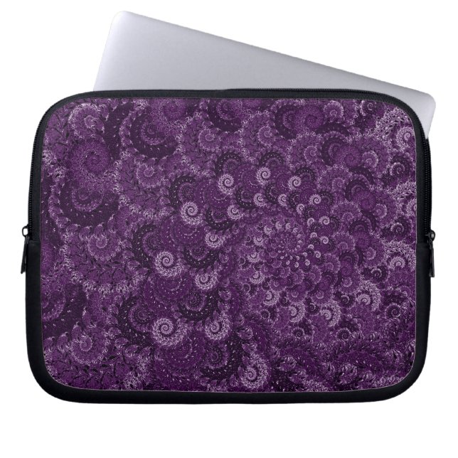 Protection Pour Ordinateur Portable Motif pourpre de fractale de remous (Devant)