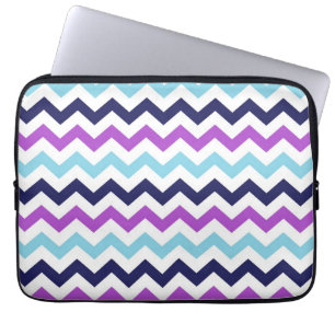 Protection Pour Ordinateur Portable Motif pourpre et bleu de chevrons de zigzag