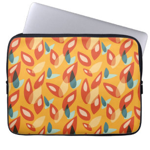 Protection Pour Ordinateur Portable Motif Rétro Géométrique Abstrait En Orange Jaune
