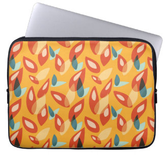 Protection Pour Ordinateur Portable Motif Rétro Géométrique Abstrait En Orange Jaune