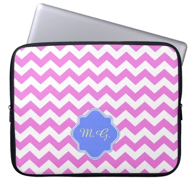 Protection Pour Ordinateur Portable Motif rose Chevron Zigzag (Devant)
