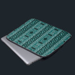 Protection Pour Ordinateur Portable Motif Tribal Turquoise Et Noir<br><div class="desc">Cette élégante pochette pour ordinateur portable est décorée dans un style tribal noir et lacé.</div>