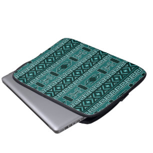 Protection Pour Ordinateur Portable Motif Tribal Turquoise Et Noir