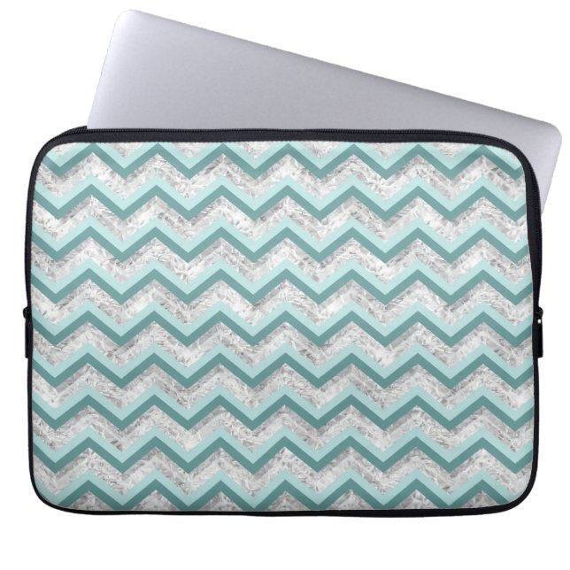Protection Pour Ordinateur Portable Motif turquoise et Crystal Zigzag (Devant)