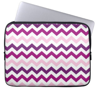 Protection Pour Ordinateur Portable Motif violet et rose de chevrons de zigzag