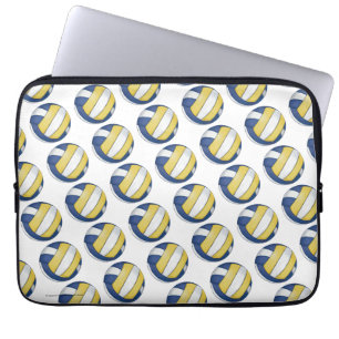 Protection Pour Ordinateur Portable Motifs de volley-ball bleu et jaune