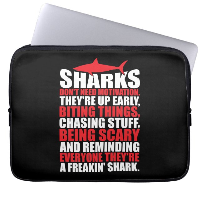 Protection Pour Ordinateur Portable Mots Motivationnels - Être un requin (Devant)