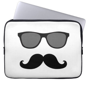Protection Pour Ordinateur Portable Moustache drôle, douille noire d'ordinateur