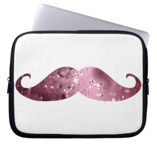 Protection Pour Ordinateur Portable Moustache rose drôle de Bling