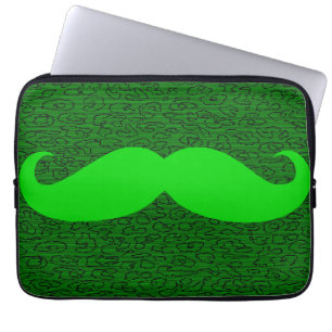 Protection Pour Ordinateur Portable Moustache verte drôle