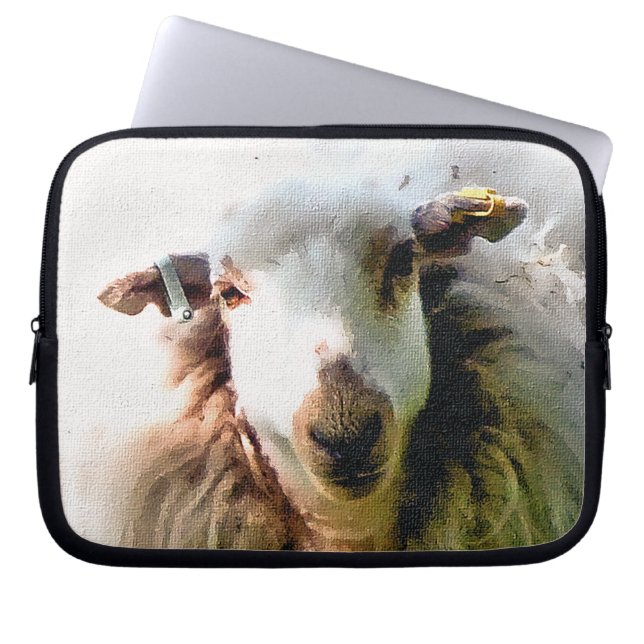 PROTECTION POUR ORDINATEUR PORTABLE MOUTONS MIGNONS (Devant)