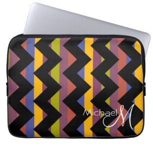 Protection Pour Ordinateur Portable Multicolore Chevron Zigzag Custom Monogramme 8