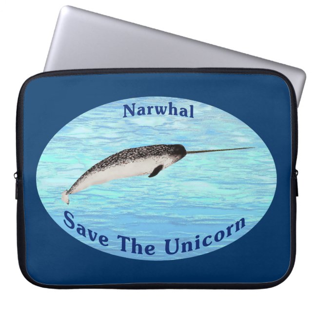 Protection Pour Ordinateur Portable Narwhal - Sauvez La Licorne (Devant)