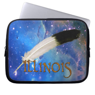 Protection Pour Ordinateur Portable Nation ILLINOIS & Feather Space Portable Sleeve
