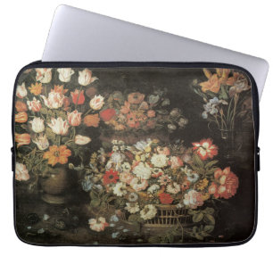 Protection Pour Ordinateur Portable Nature morte Fleurs, Floral Baroque Vintage