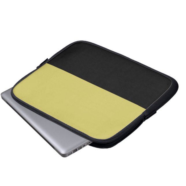 Protection Pour Ordinateur Portable Neoprène pétrole et or (Devant bas)