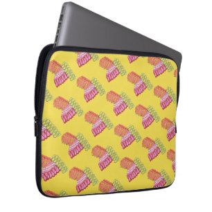 Protection Pour Ordinateur Portable Noël Vacances Ruban Bonbons Xmas Foody Jaune