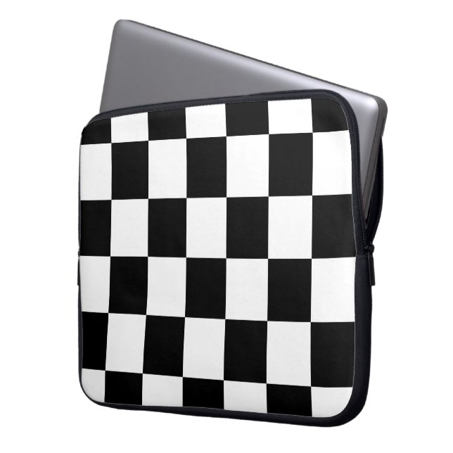 Protection Pour Ordinateur Portable Noir et blanc Checkered (devant gauche)