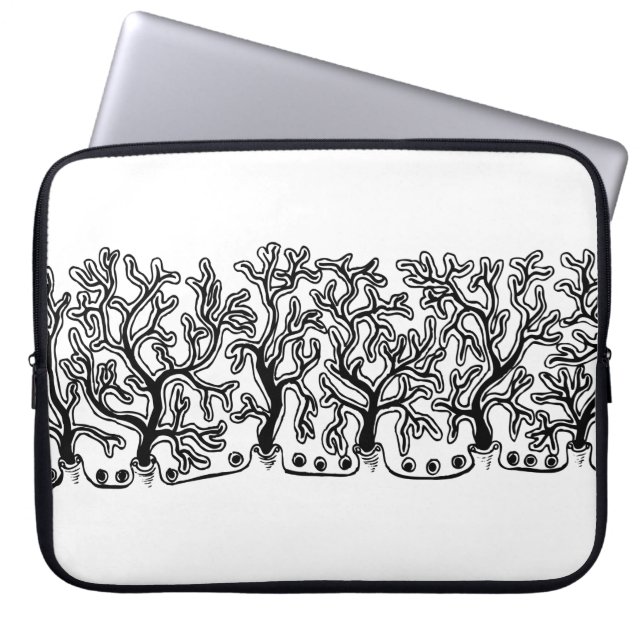 Protection Pour Ordinateur Portable Noir et blanc moderne Joshua Tree Neoprène (Devant)