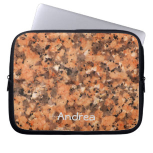 Protection Pour Ordinateur Portable Noir orange repéré de motif animé de texture de