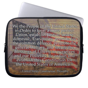Protection Pour Ordinateur Portable Nous Le Peuple Vintage La Constitution Du Drapeau 