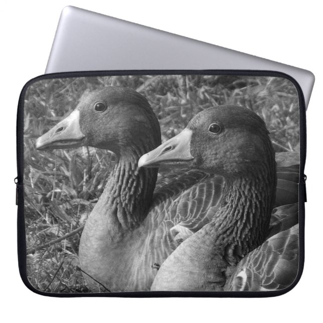 Protection Pour Ordinateur Portable Oies grises (B&W) (Devant)