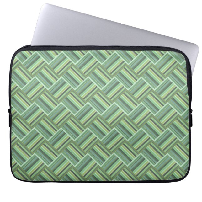 Protection Pour Ordinateur Portable Olive green stripes weave (Devant)