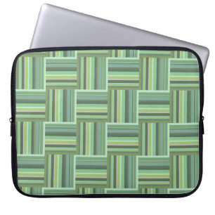 Protection Pour Ordinateur Portable Olive green stripes weave pattern