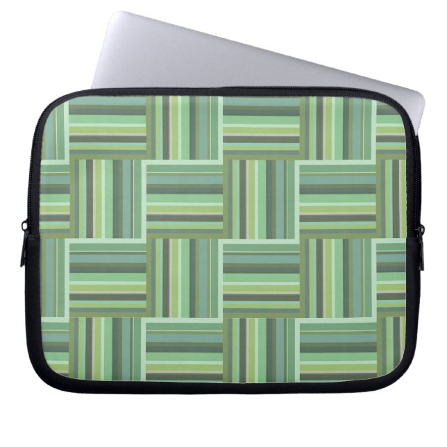 Protection Pour Ordinateur Portable Olive green stripes weave pattern (Devant)
