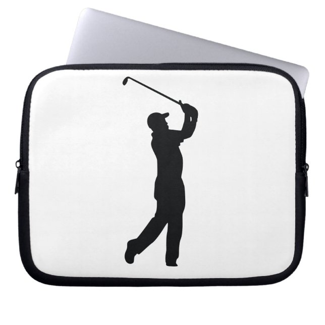Protection Pour Ordinateur Portable Ombre de silhouette noire de golf (Devant)